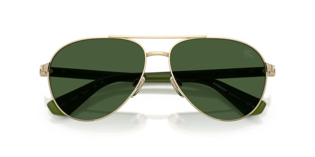 Burberry BE3167 110971 Light Gold Pilot Sunglasses