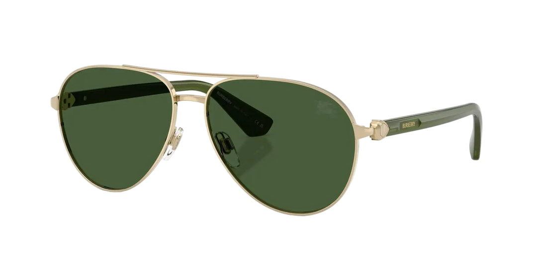 Burberry BE3167 110971 Light Gold Pilot Sunglasses