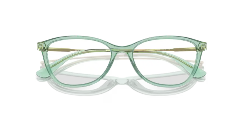 Green eyeglasses on a transparent background