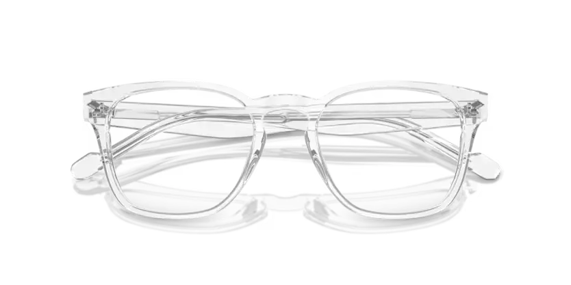 Clear eyeglasses on a white background
