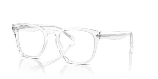 Clear sunglasses with a reflective surface on a black background