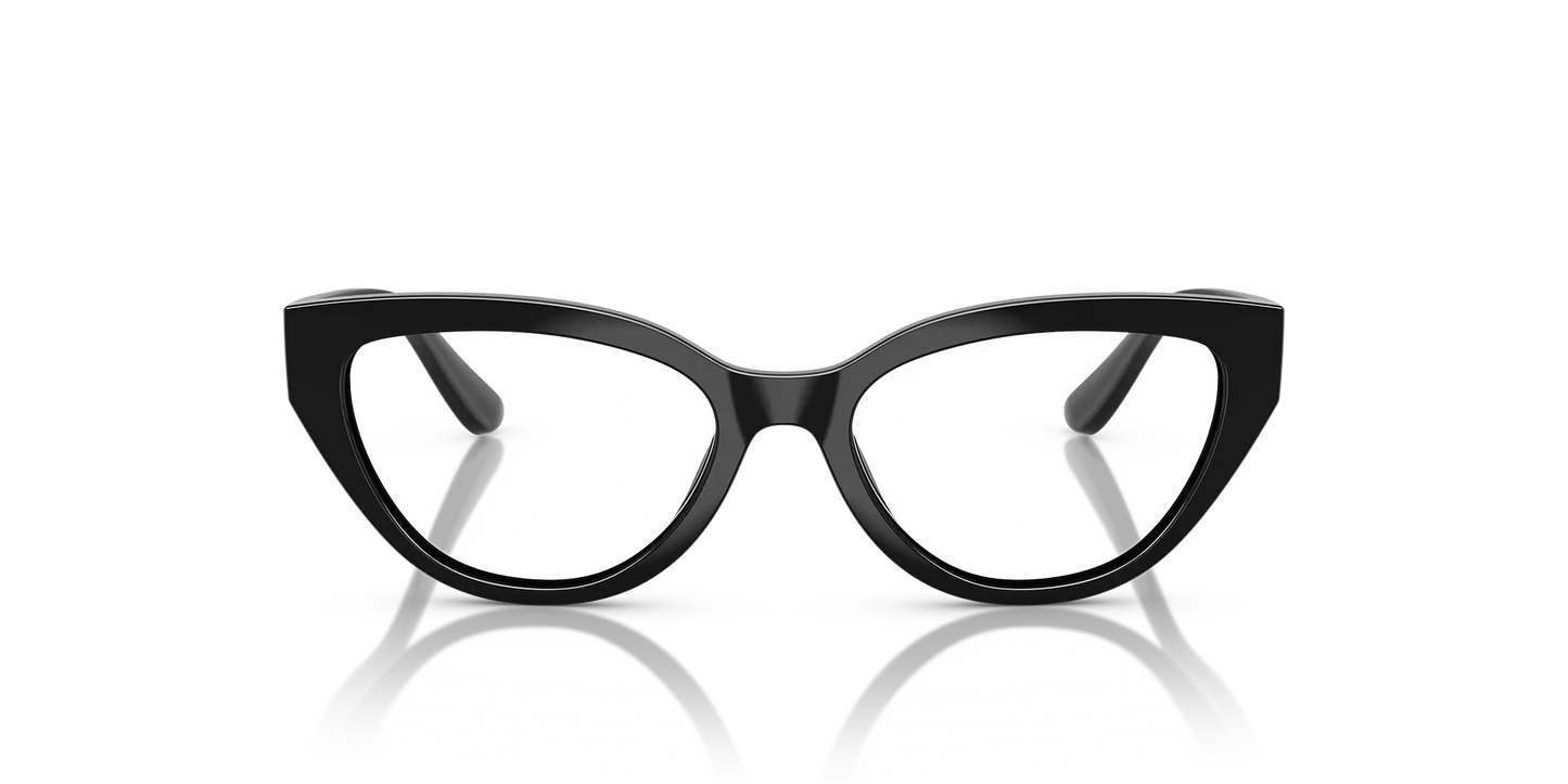 Black cat-eye glasses on a white background