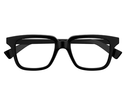 Black eyeglasses on a white background