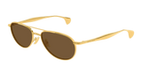 Bottega Veneta BV1419S 001 Gold Aviator Sunglasses