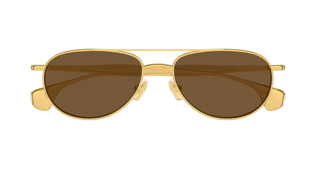 Bottega Veneta BV1419S 001 Gold Aviator Sunglasses