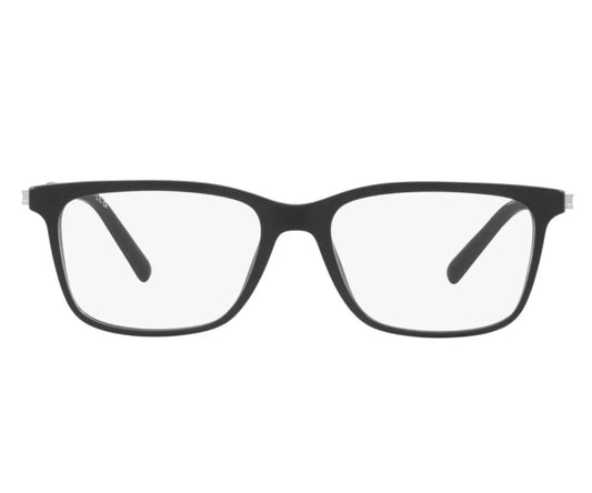 Black eyeglasses on a white background