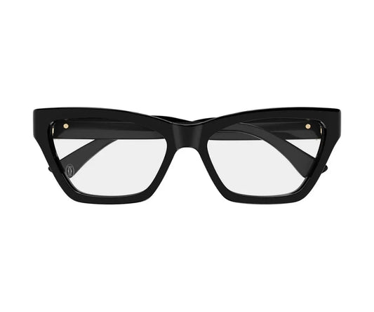 Black cat-eye glasses on a white background