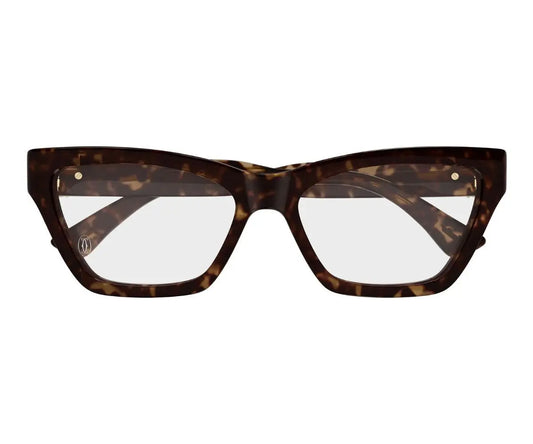 Tortoiseshell cat-eye glasses on a white background