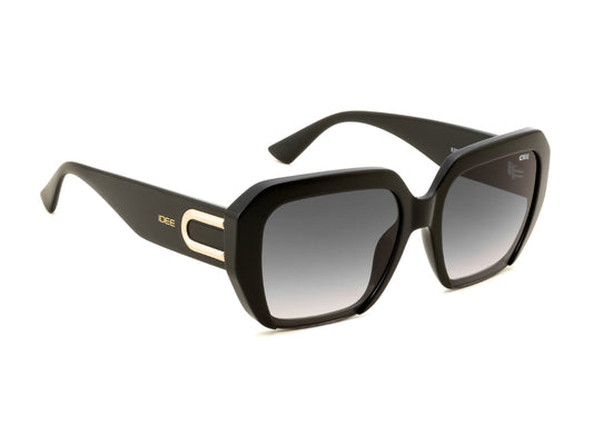 Black sunglasses with gradient lenses on a white background
