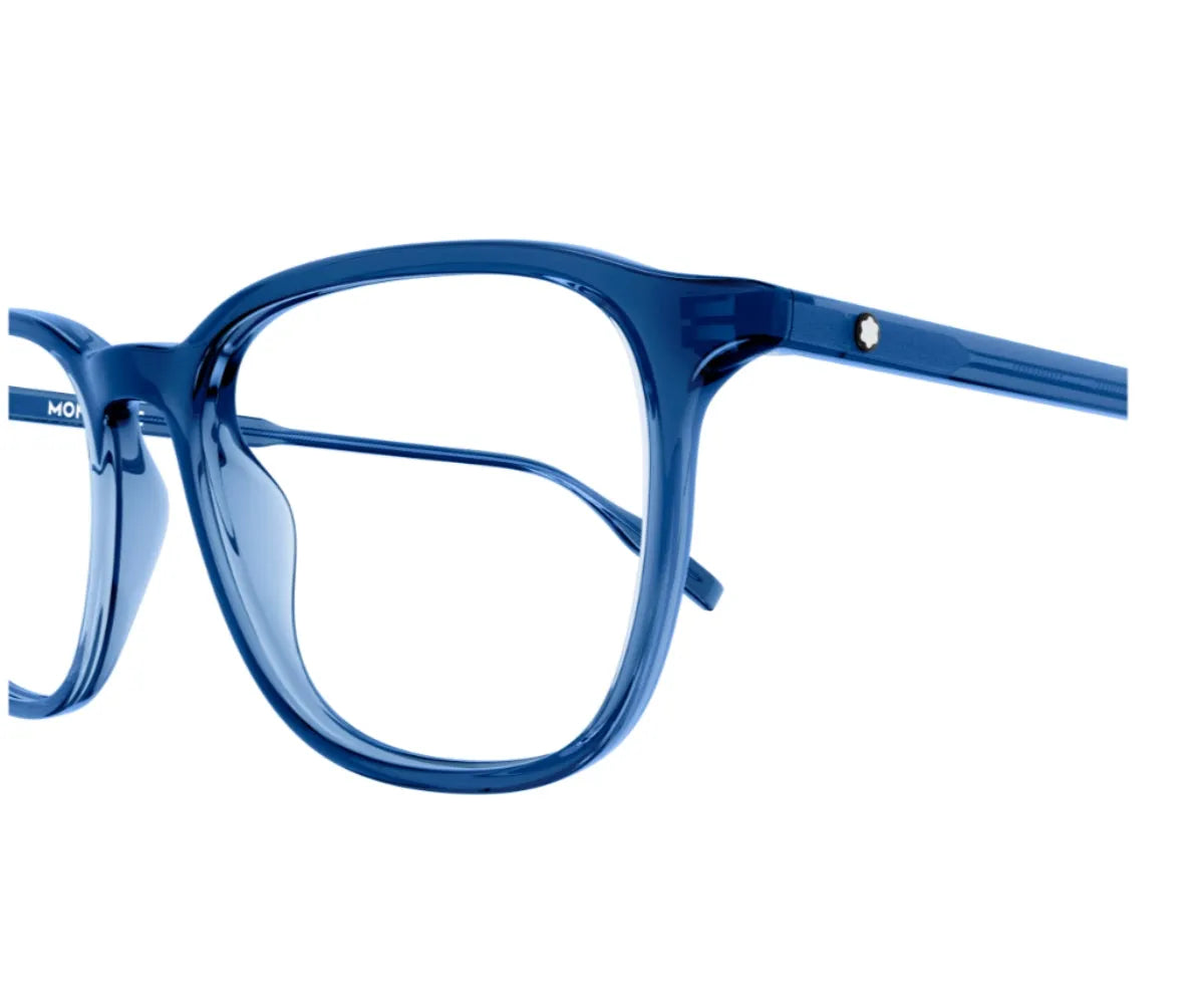 Blue eyeglasses on a white background