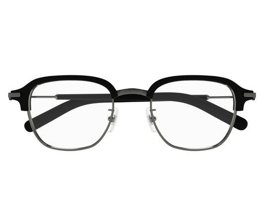Black eyeglasses on a white background