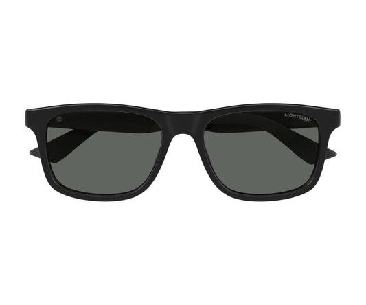 Black sunglasses with dark lenses on a white background