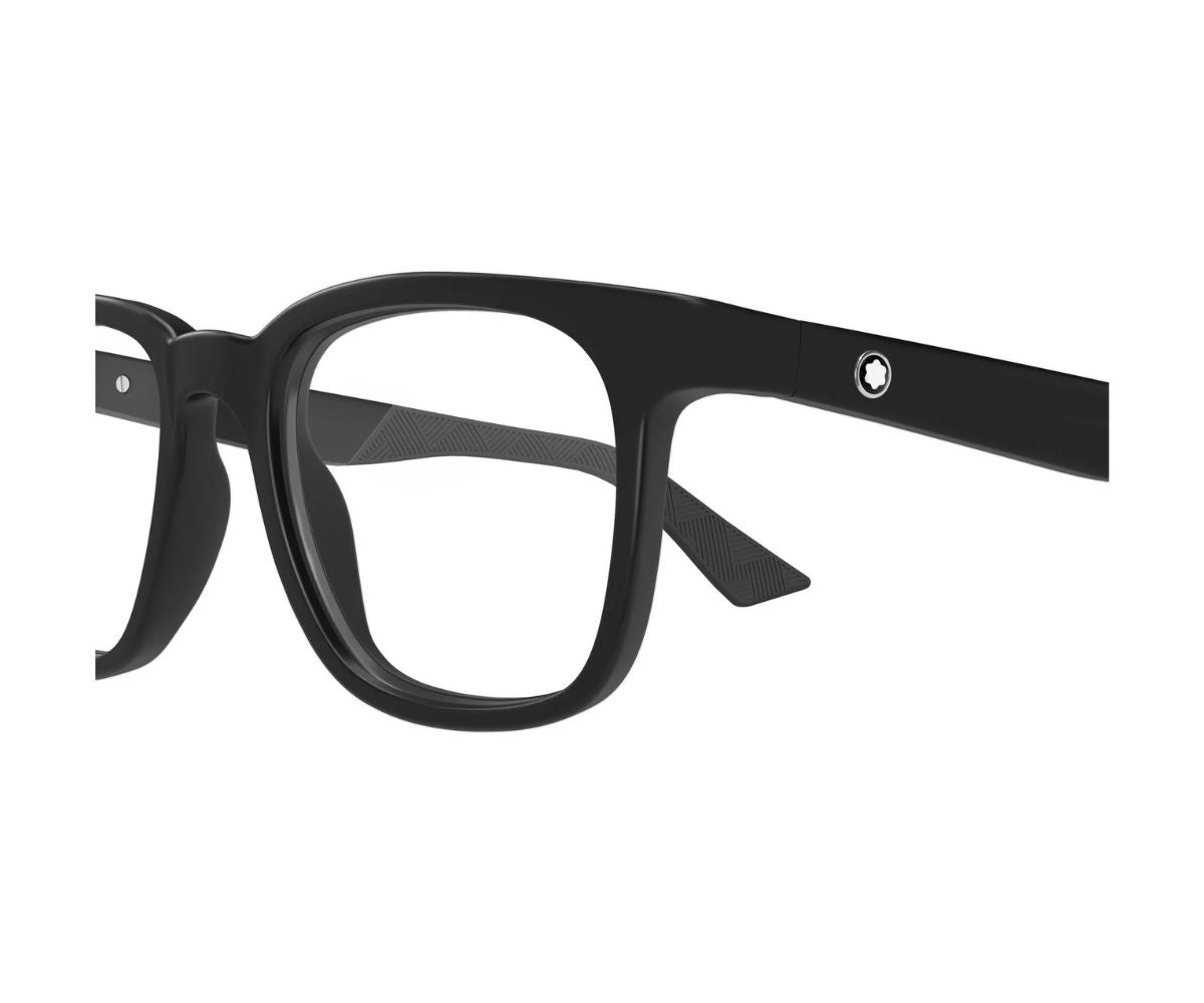Black eyeglasses on a white background