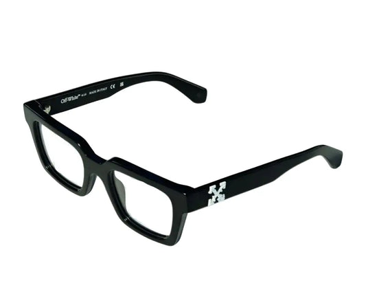 Black eyeglasses on a white background