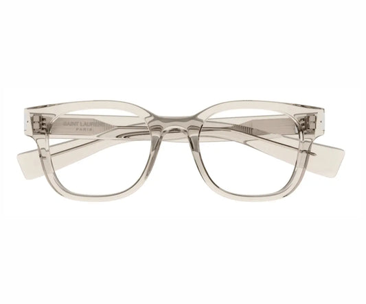 Clear eyeglasses on a white background