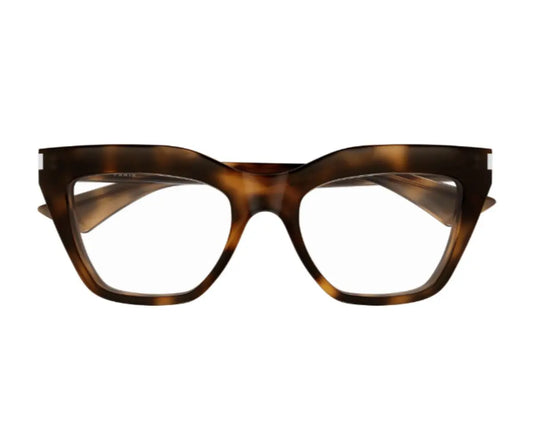 Tortoiseshell cat-eye glasses on a white background