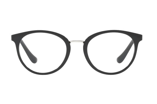 Black cat-eye glasses on a white background