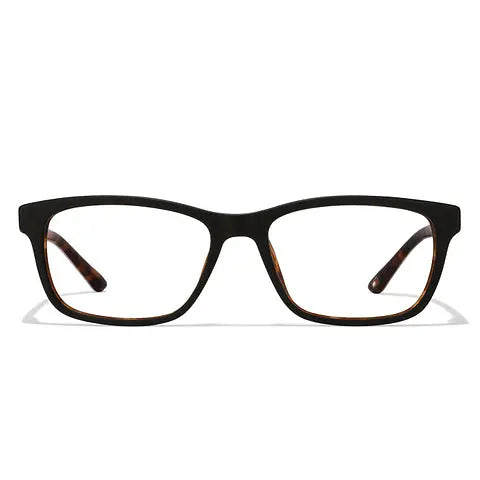 Black eyeglasses on a white background