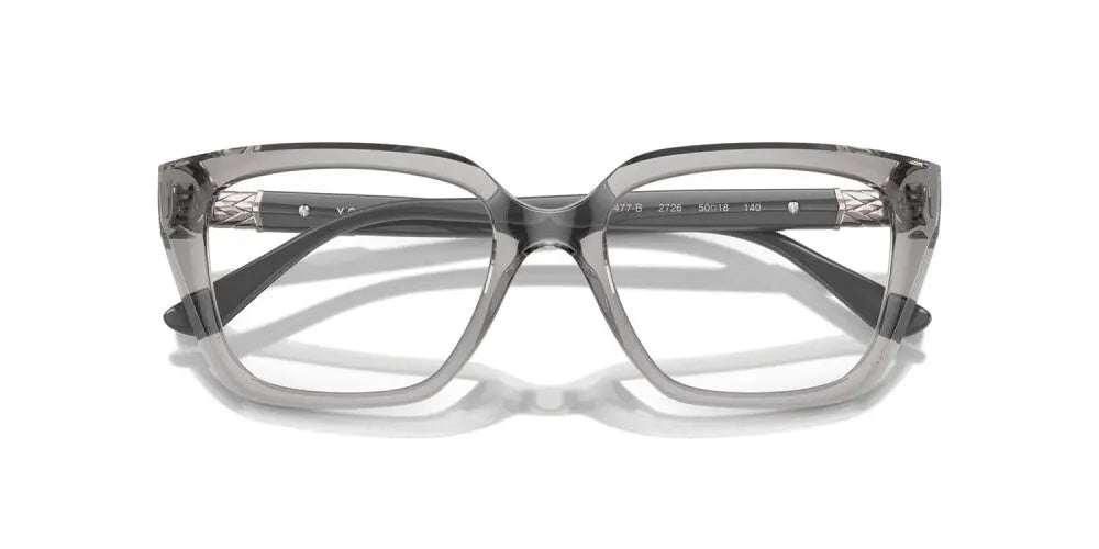 Gray eyeglasses on a white background