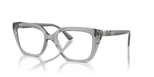 Clear eyeglasses on a white background