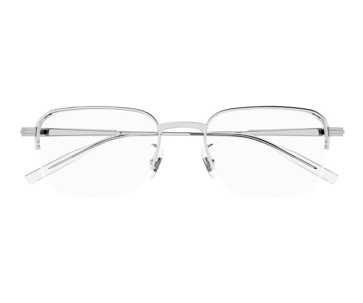 Silver eyeglasses on a white background