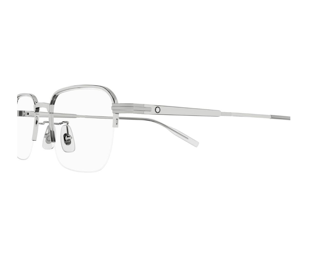 Silver eyeglasses on a white background