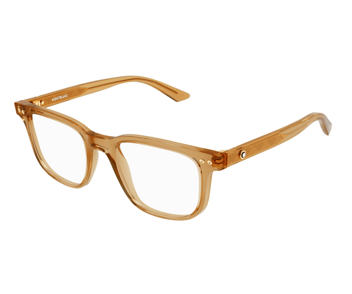 Brown eyeglasses on a white background