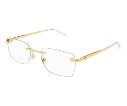 Gold-rimmed eyeglasses on a white background