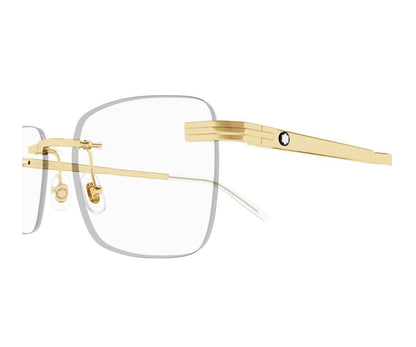 Gold-framed eyeglasses on a white background