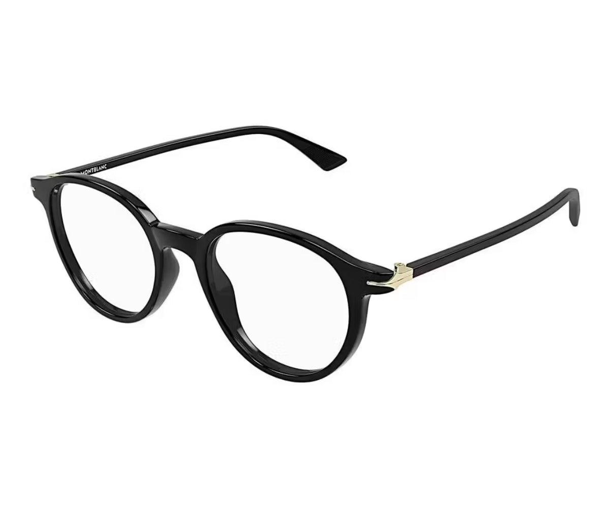 Black eyeglasses on a white background