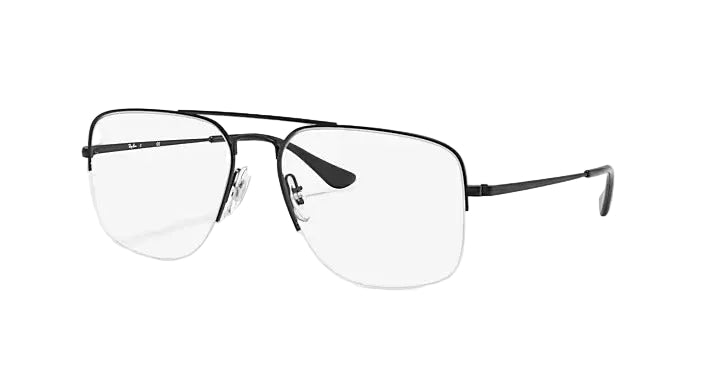 Black eyeglasses on a white background