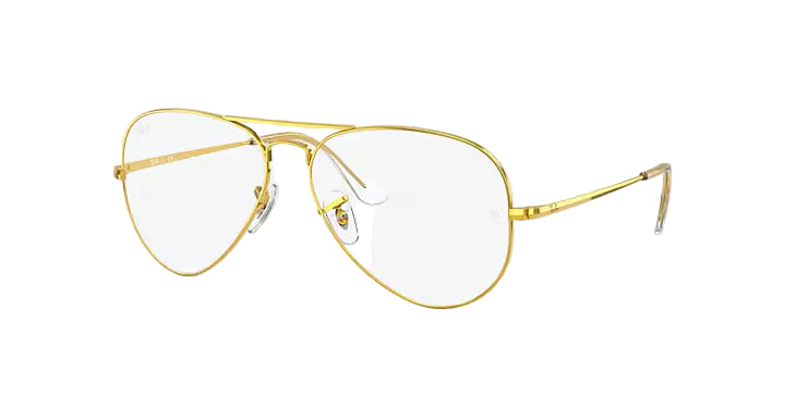 Gold eyeglasses on a white background