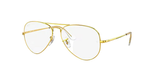Gold eyeglasses on a white background
