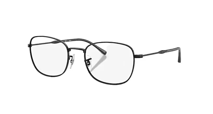 Pair of black eyeglasses on a white background