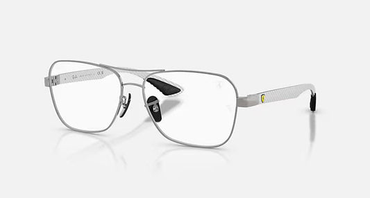 Silver eyeglasses on a white background