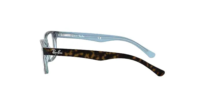 Two pairs of Ray-Ban eyeglasses on a white background