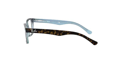 Two pairs of Ray-Ban eyeglasses on a white background