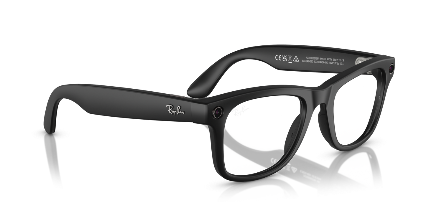 Ray-Ban | Meta Wayfarer Large Matte Black - Gen 1 RW4008601S1M Nayan Sukh Exclusive