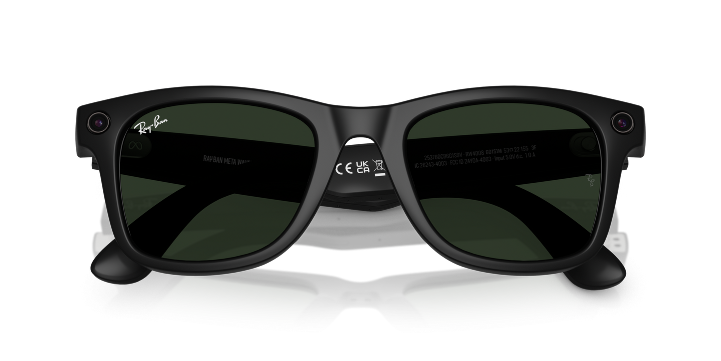 Ray-Ban | Meta Wayfarer Large Matte Black - Gen 1 RW4008601S1M Nayan Sukh Exclusive