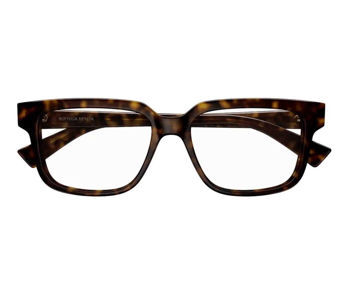 Tortoiseshell eyeglasses on a white background