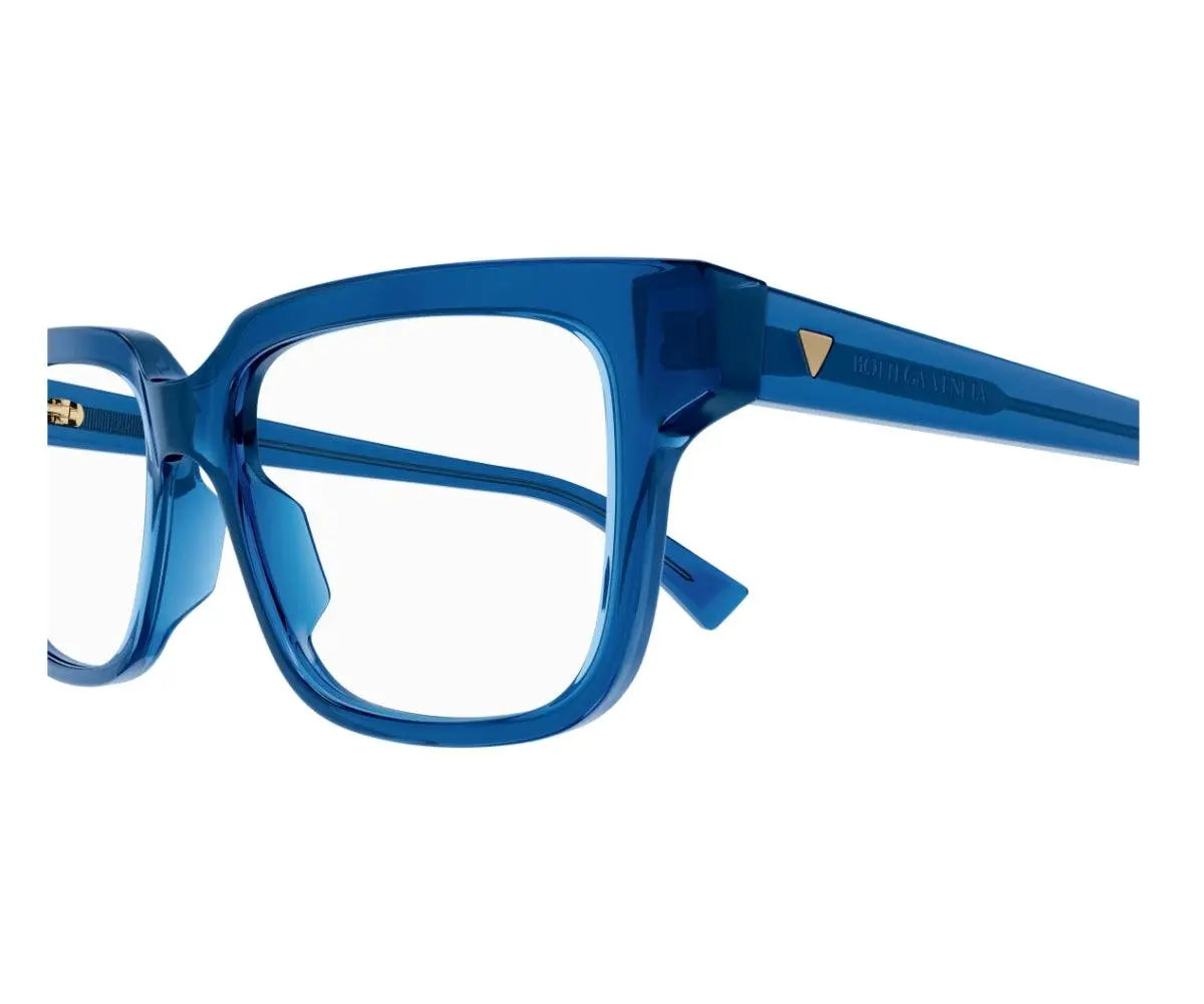 Blue eyeglasses on a white background