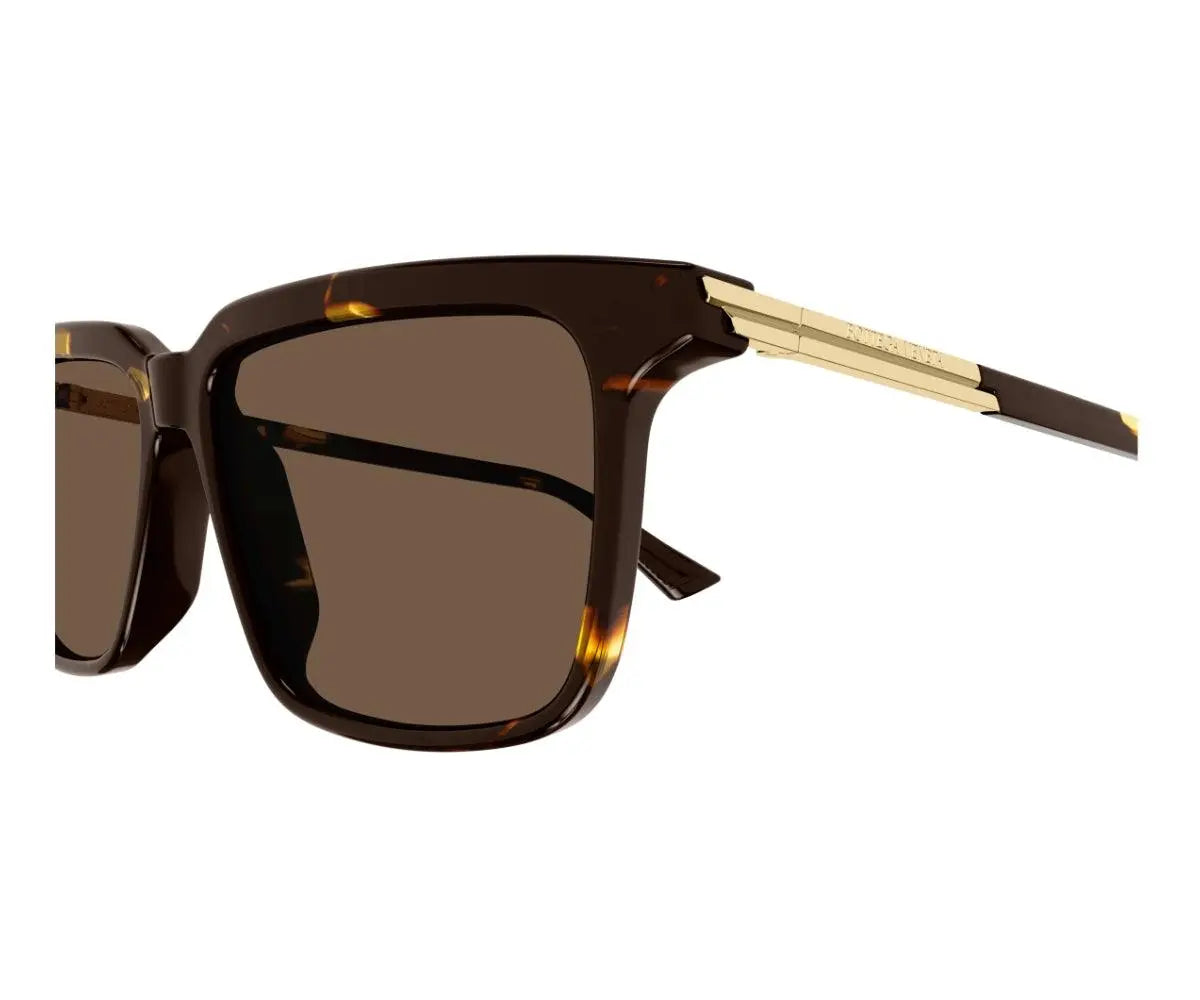 Sunglasses with brown lenses and tortoiseshell frame on a white background