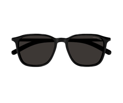 Black sunglasses with dark lenses on a white background