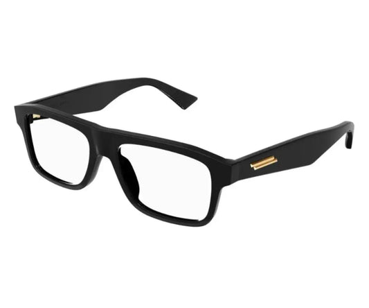 Black eyeglasses on a white background