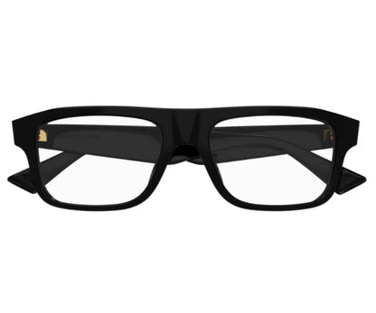 Black eyeglasses on a white background