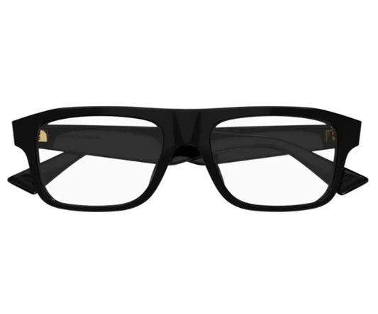 Black eyeglasses on a white background