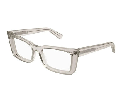 Clear eyeglasses on a white background