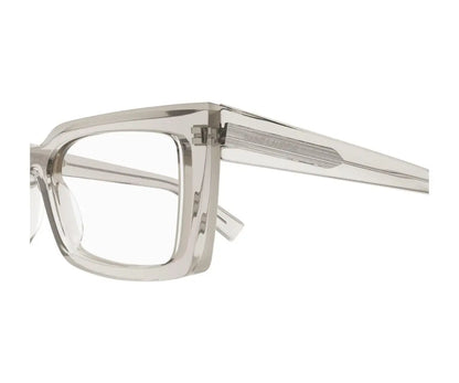 Clear eyeglasses on a white background