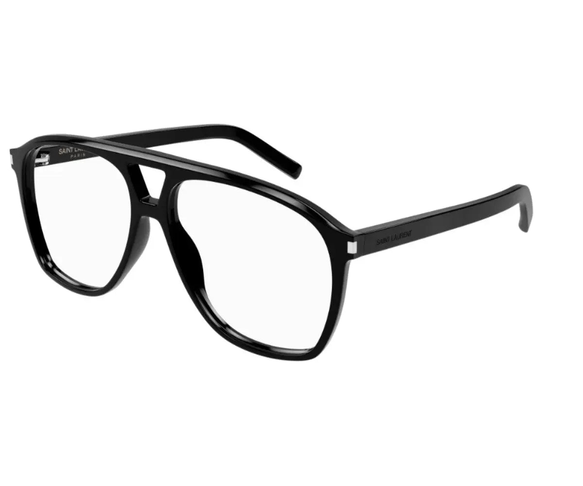 Black eyeglasses on a white background