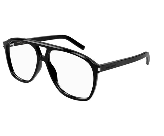 Black eyeglasses on a white background